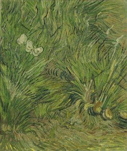Jardín con mariposas de Vincent van Gogh
